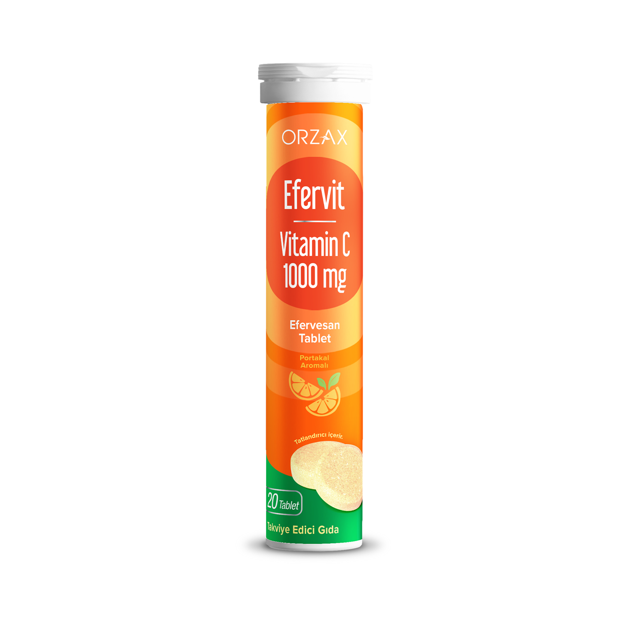 Orzax Ocean Efervit Vitamin C 1000mg 20 Effervescent Tablets - Orange Flavour Immune Support
