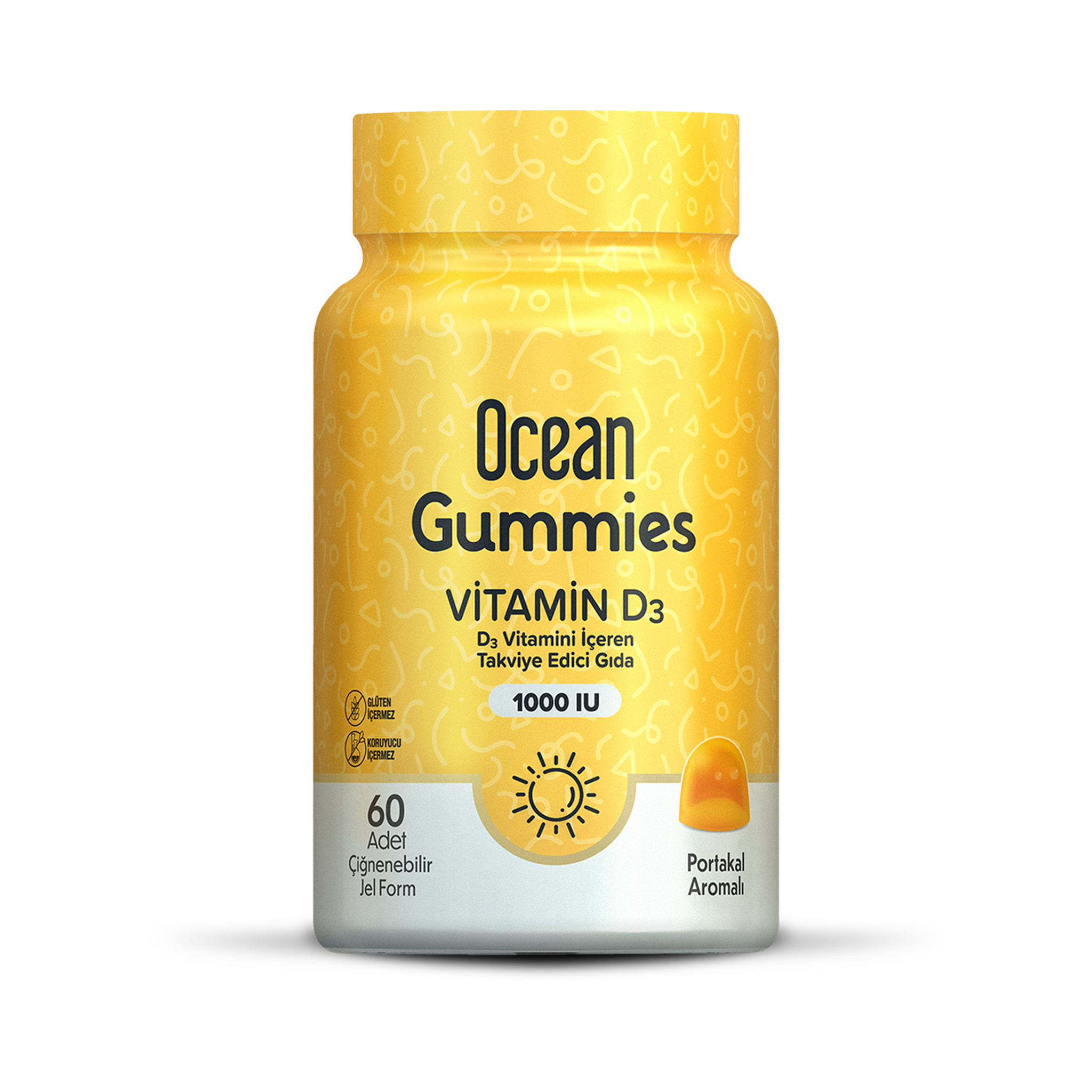 Orzax Ocean Gummies Vitamin D3 1000 IU 60 Gummies-Immune Support