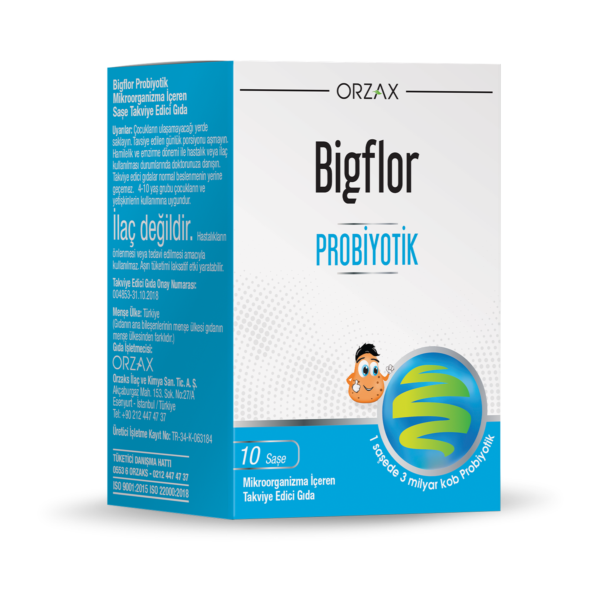 Orzax Ocean Bigflor Probiotic 10 Sachets - 6 Strain Probiotic Blend with Prebiotic Inulin-Immune Support