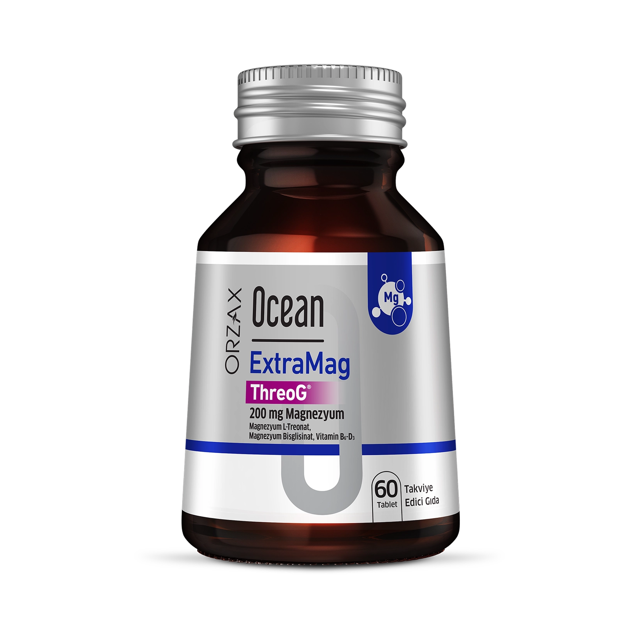 Orzax Ocean ExtraMag ThreoG 200mg Magnesium 60 Tablets - Bone & Energy Support