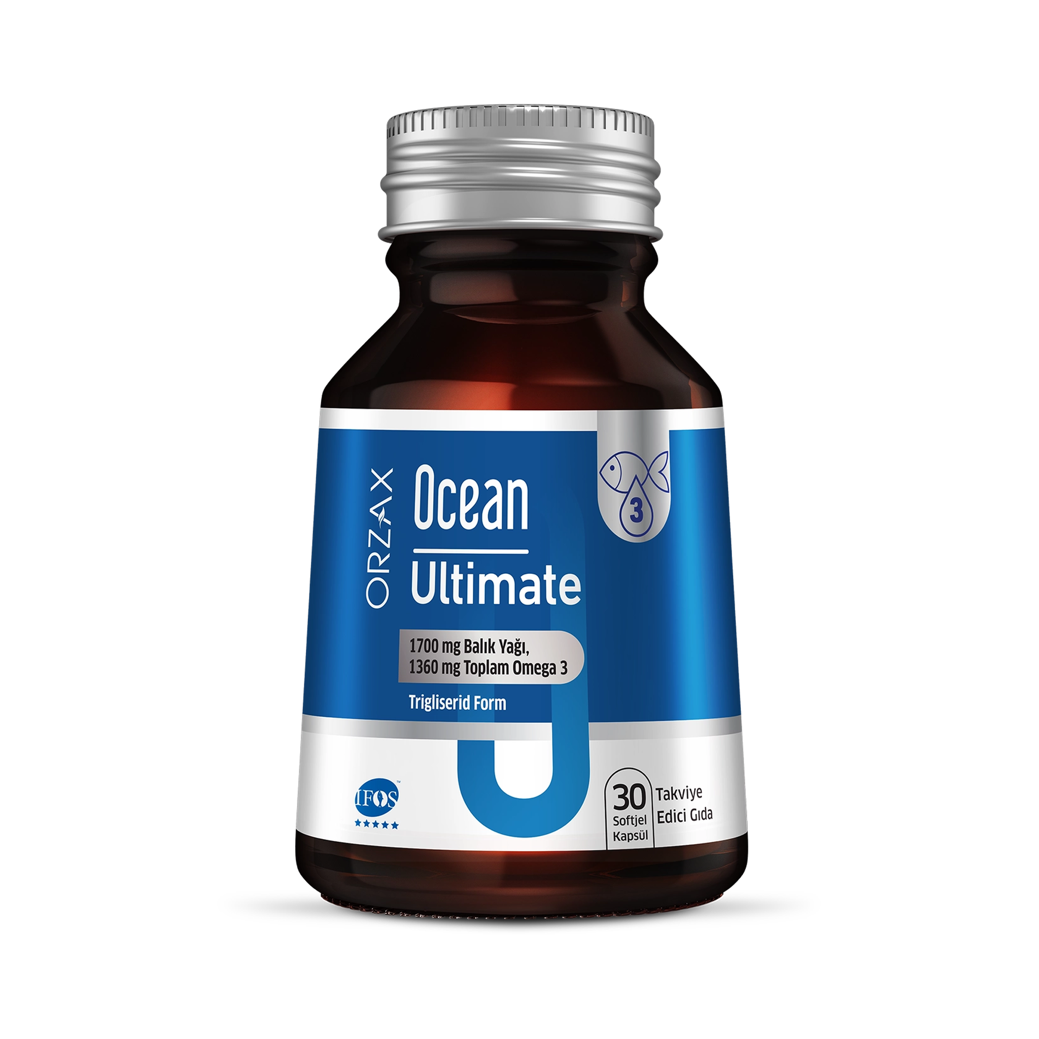 Orzax Ocean Ultimate 1700mg Fish Oil 30 Softgel Capsules - Heart & Brain Support
