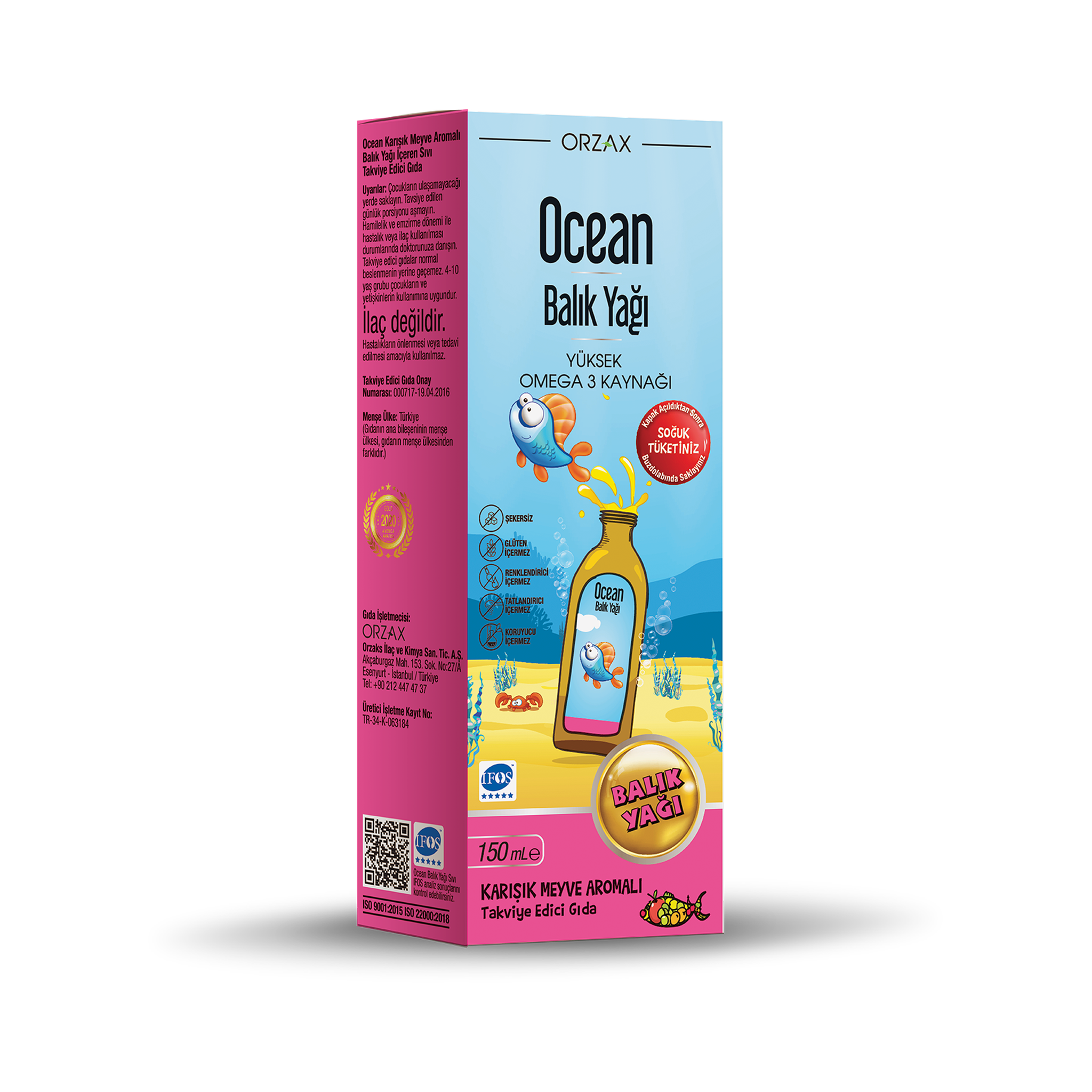 Ocean Mixed Fruit Fish Oil 150ml Liquid - Kids Omega 3 Support