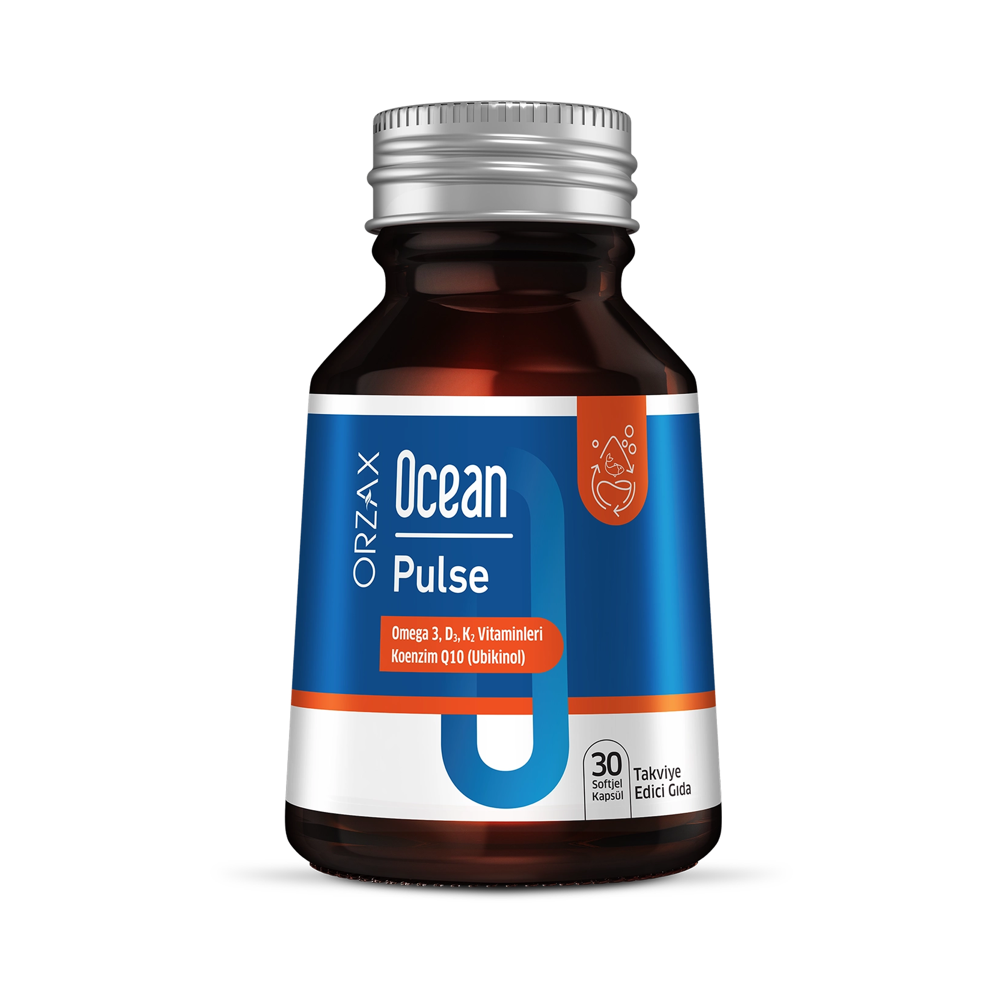 Orzax Ocean Pulse Softgel Capsules – Omega-3, Ubiquinol CoQ10, Vitamin D3 & Vitamin K2