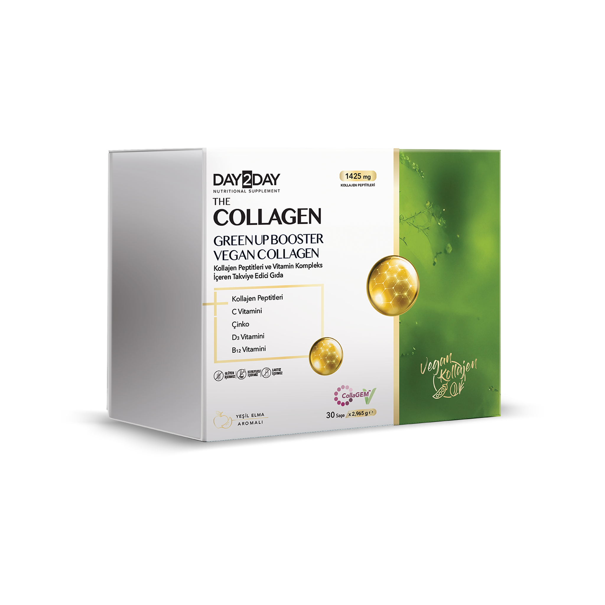 Day2Day The Collagen Green Up Booster Vegan Collagen 30 Sachets – Green Apple Flavor
