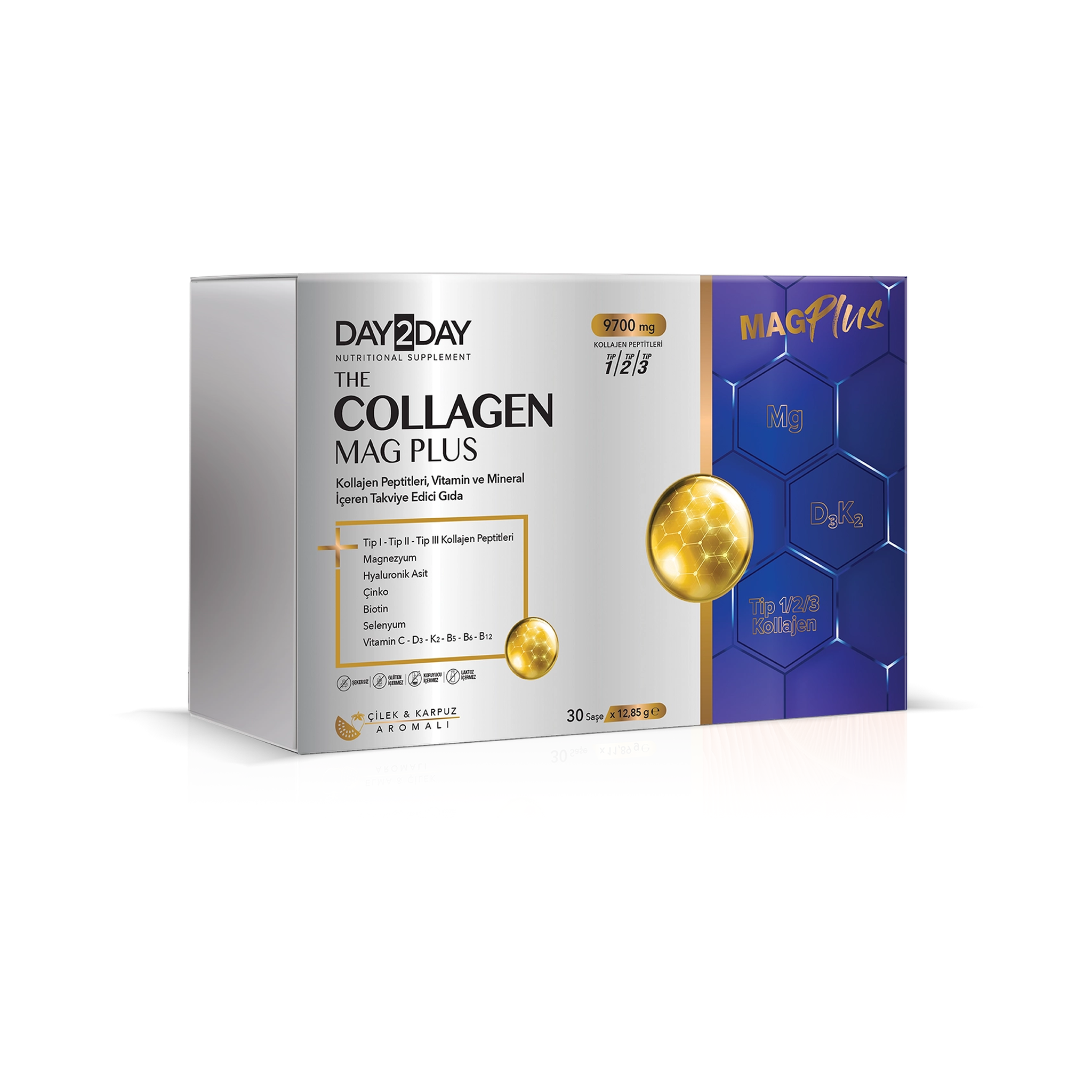 Day2Day The Collagen Mag Plus 9700mg Collagen 30 Sachets - Skin, Bone & Energy Support
