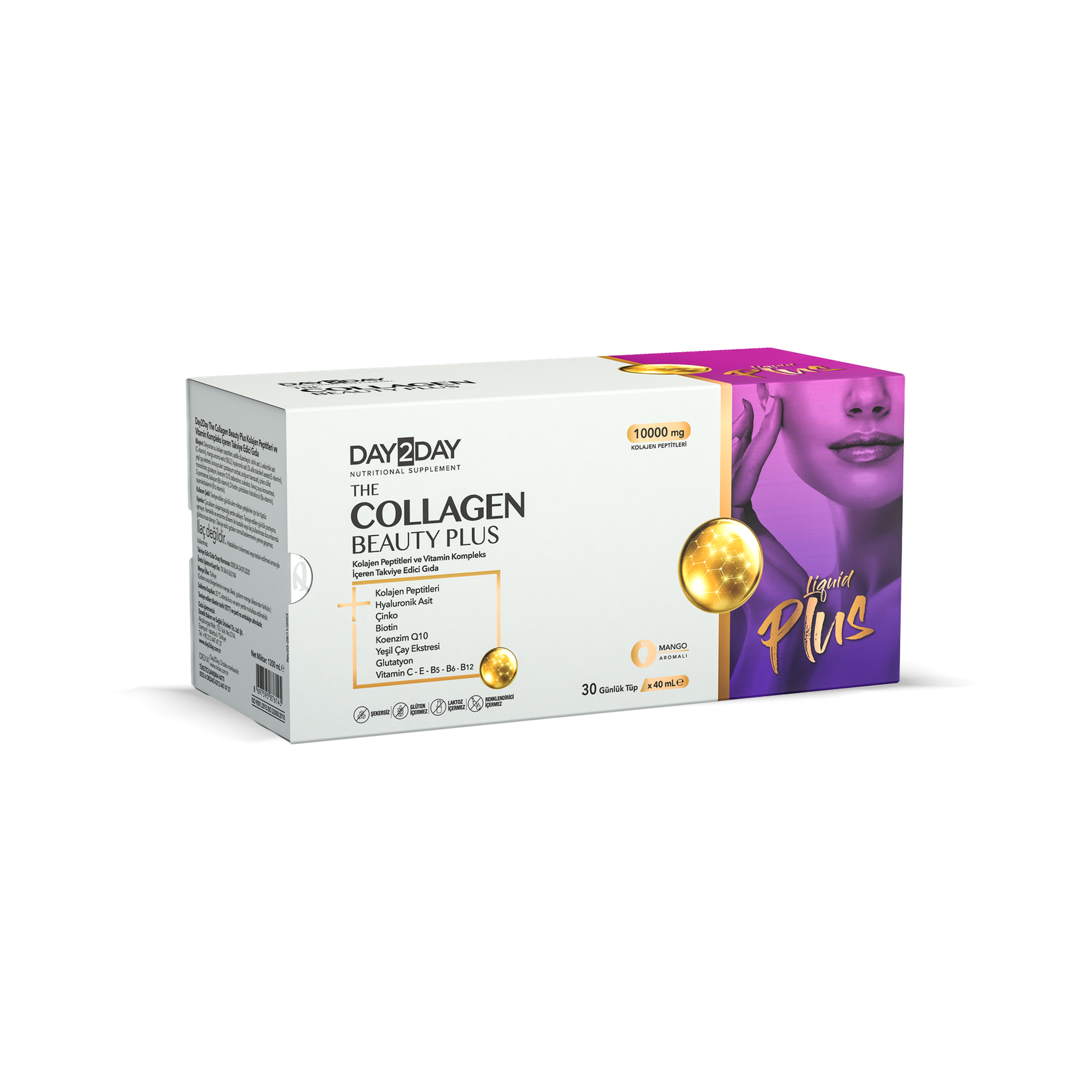 Day2Day The Collagen Beauty Plus Liquid Tubes 30 Count x 40mL - Mango Flavored