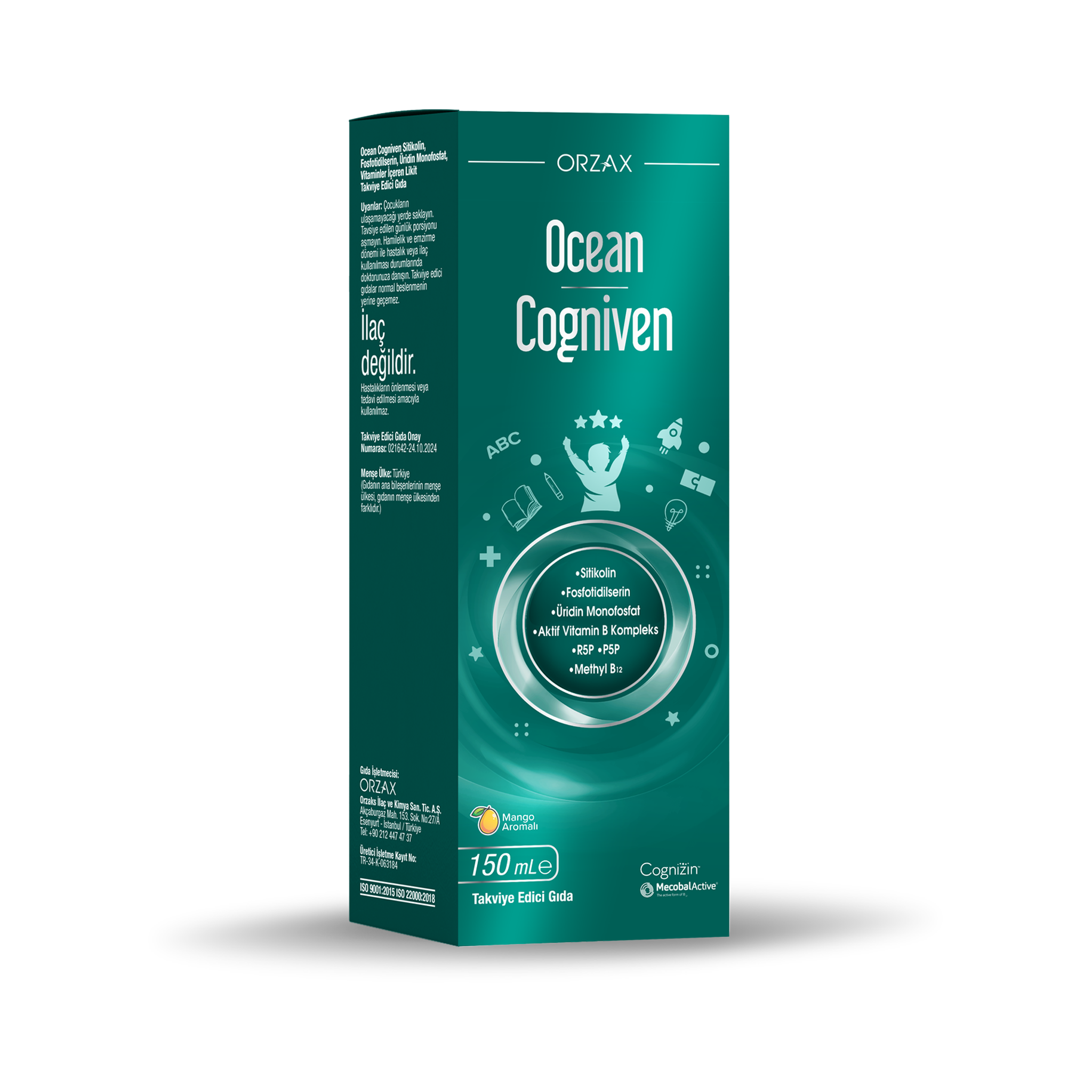 Orzax Ocean Cogniven Liquid 150 mL – Citicoline, Phosphatidylserine & Active B Vitamins-Immune Support
