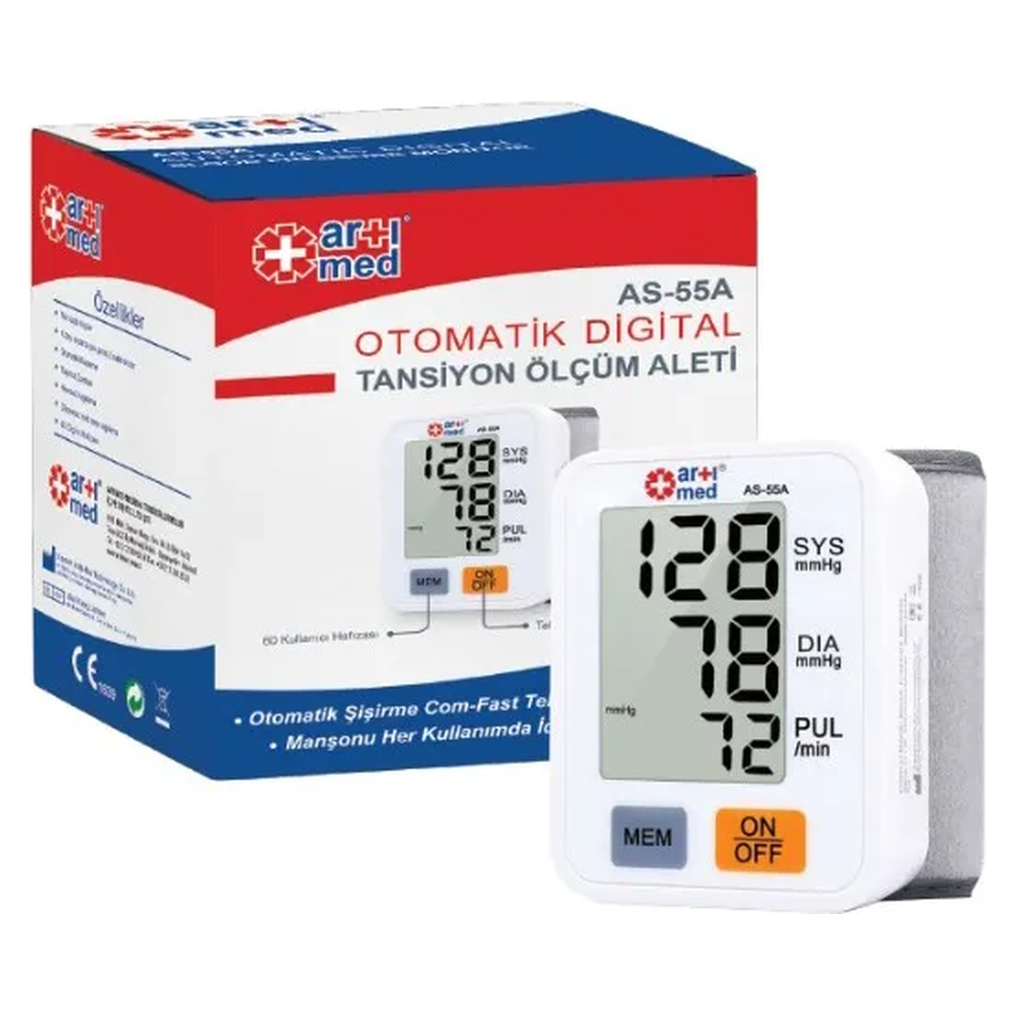 Artımed Automatic Digital Wrist Blood Pressure Monitor AS-55A