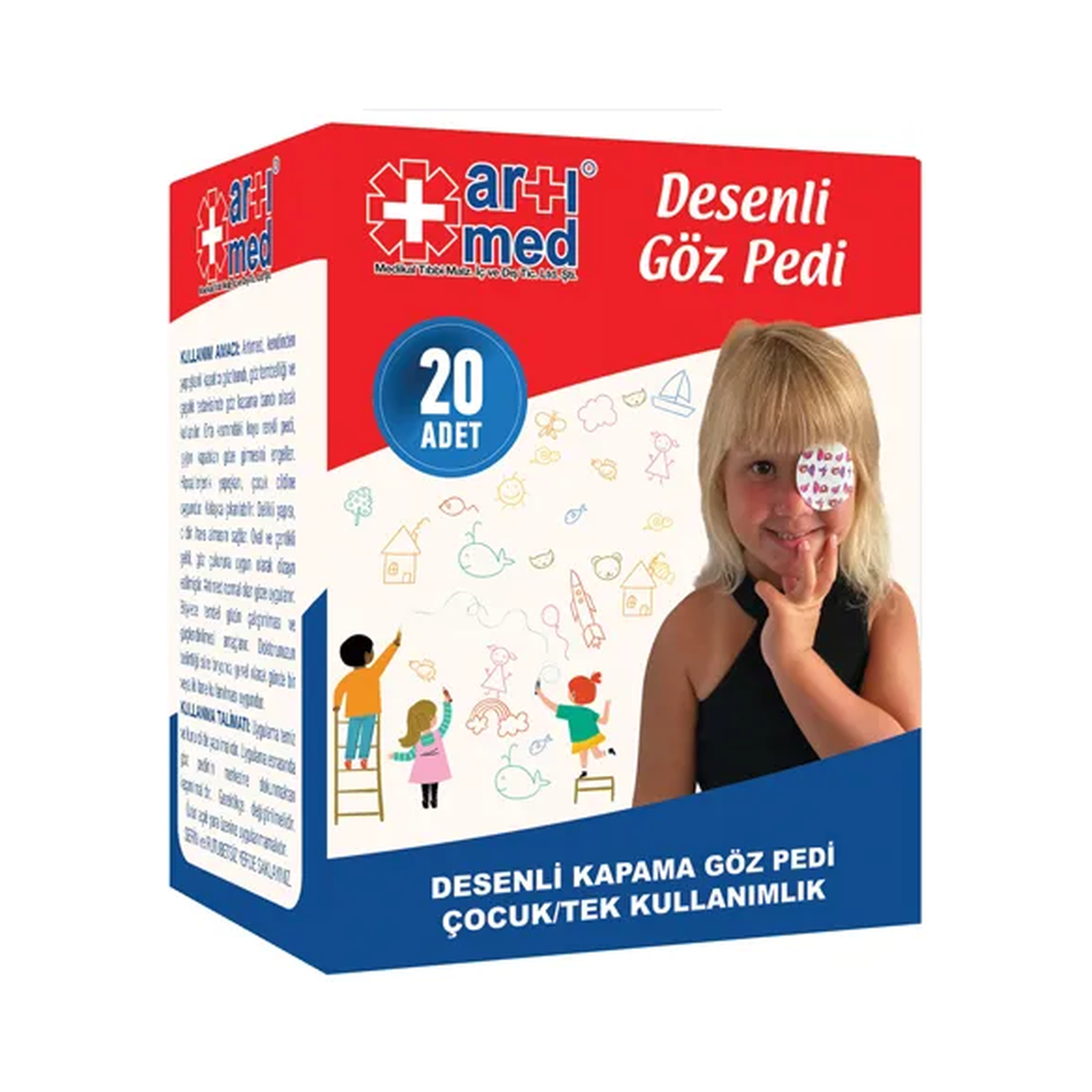 Artımed Children’s Disposable Patterned Eye Pads 20 Pieces