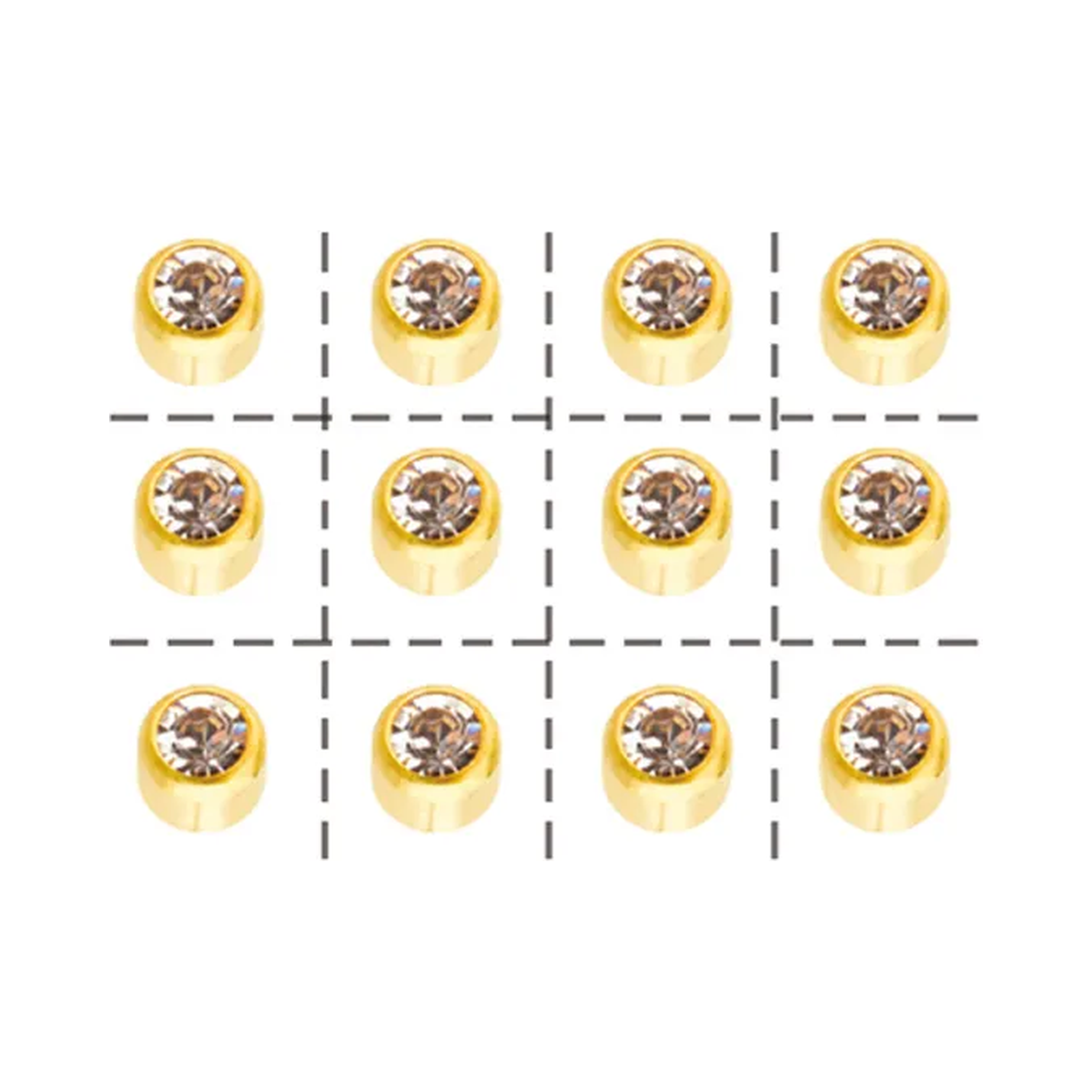 Artımed Caflon Gold White Ear Piercing Earrings