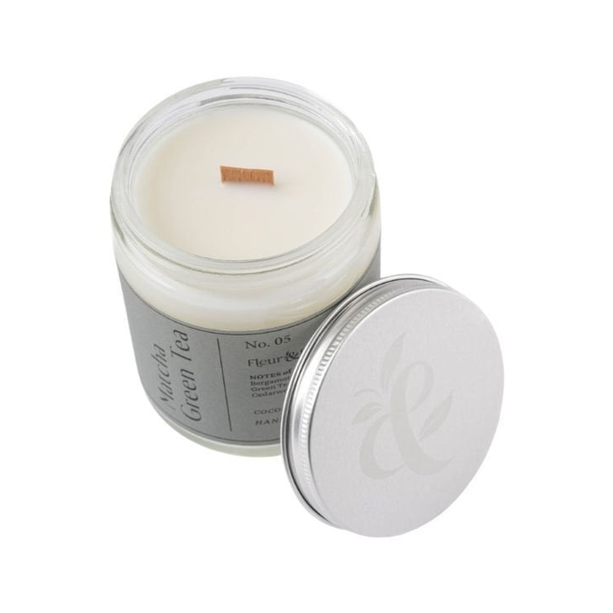 Fleur&Fume Matcha Green Tea No.05 – Premium Scented Candle – Green Tea, Citrus & Woody Notes for a Balanced Zen Experience