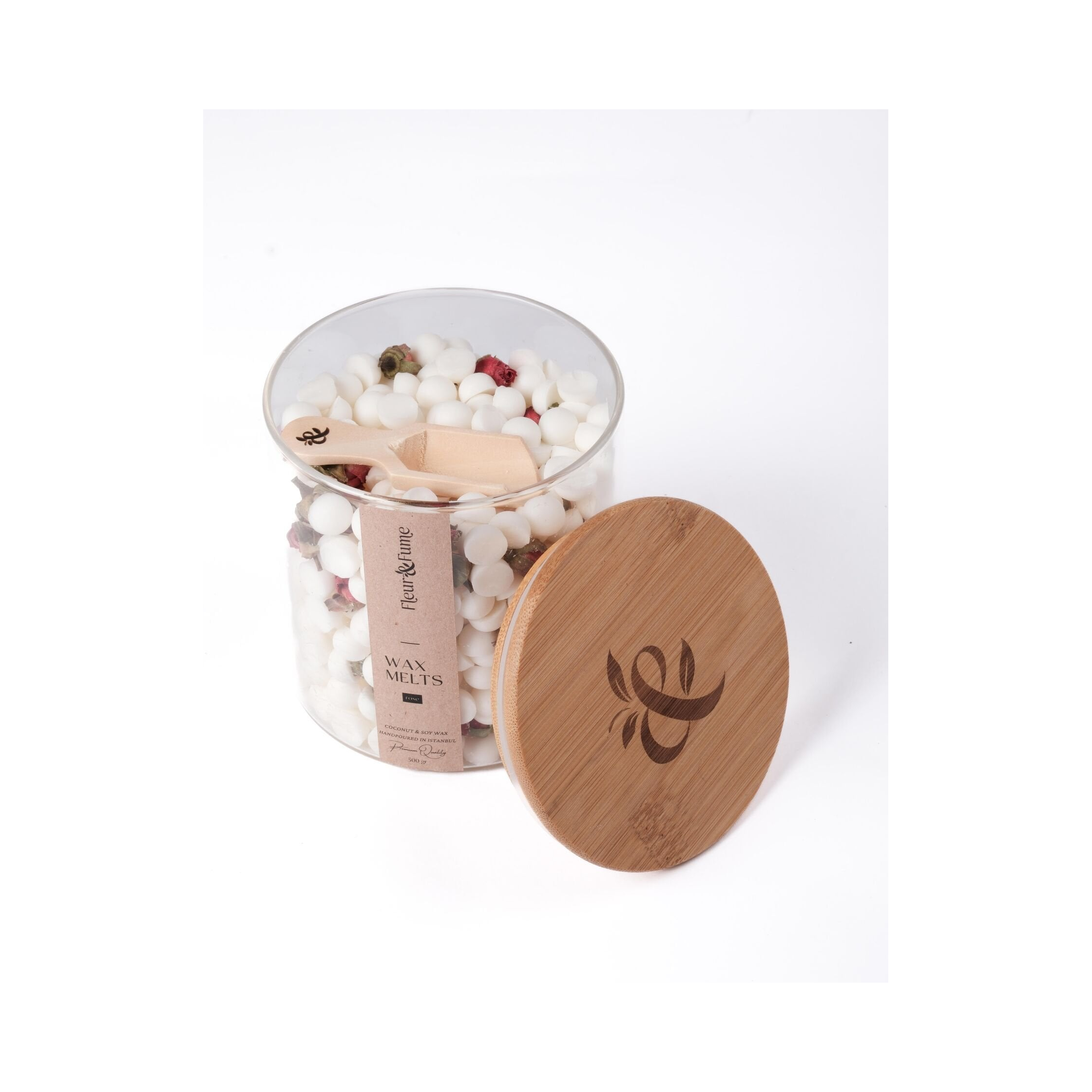 Fleur & Fume Everblend Melt Series – Velvet Red Rose – Natural Soy & Coconut Wax Melt with Dried Red Rose Buds