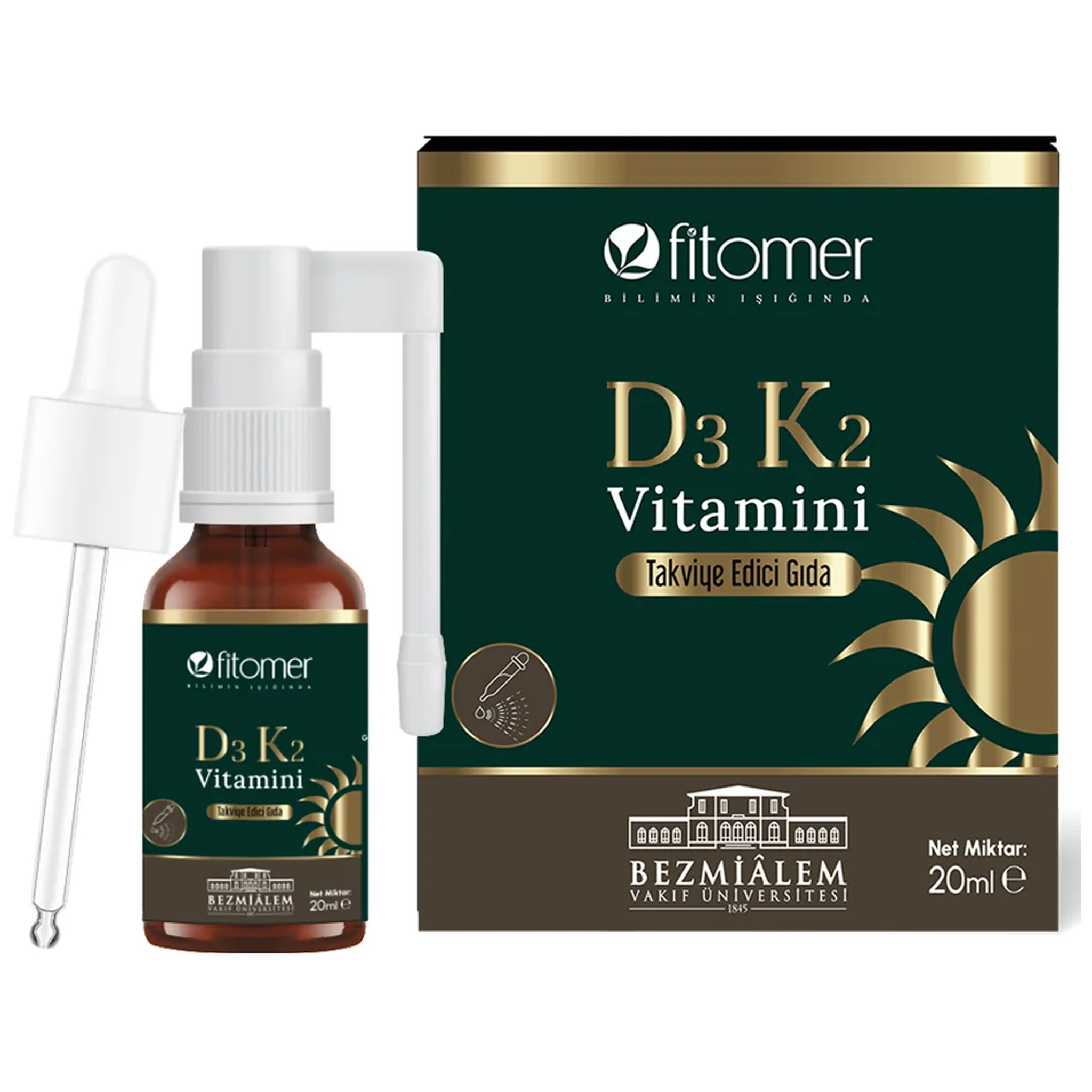 Fitomer Vitamin D3 & Vitamin K2 Spray Drops – 20 ml