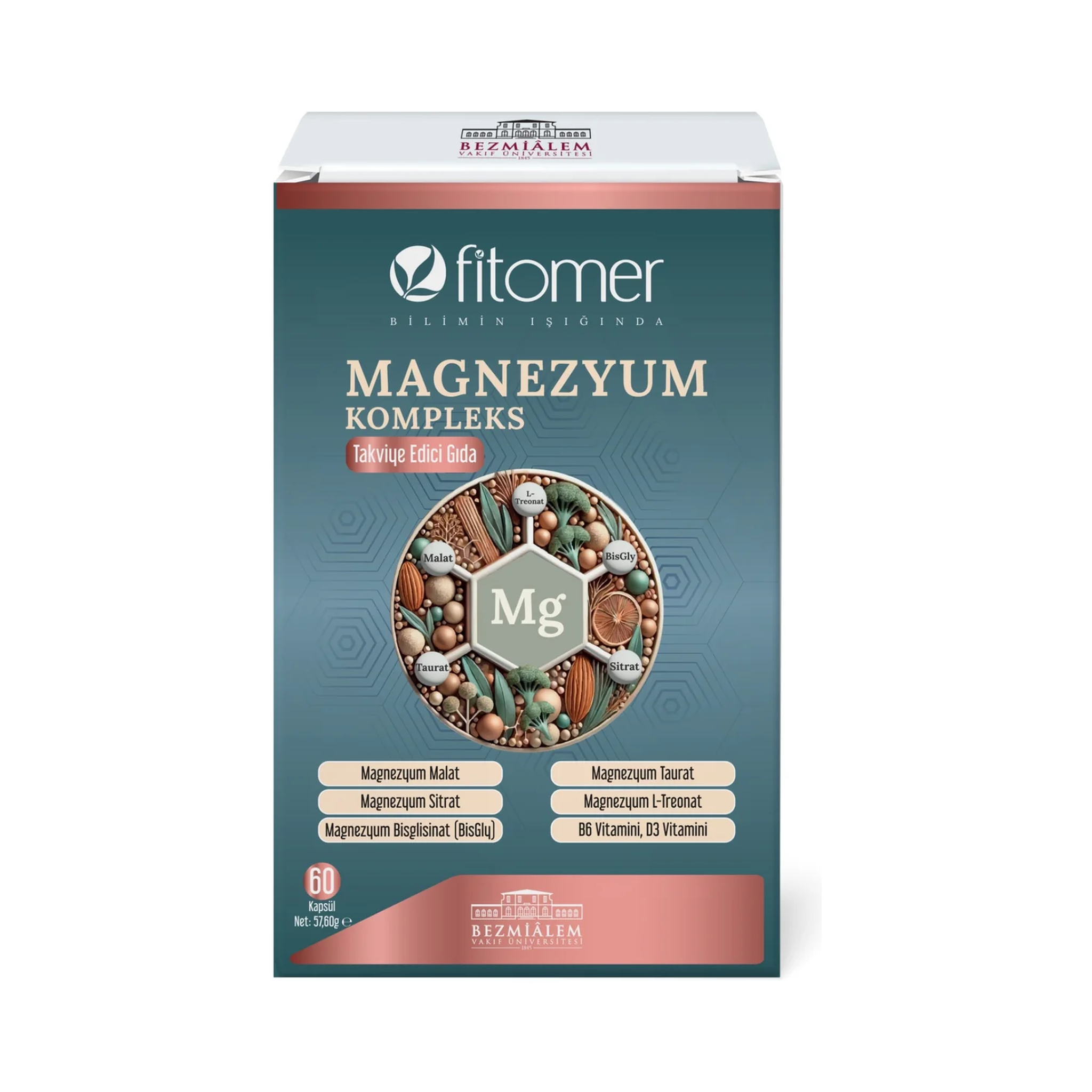 Fitomer Magnesium P5P Vitamin B6 & Vitamin D – 60 Capsules