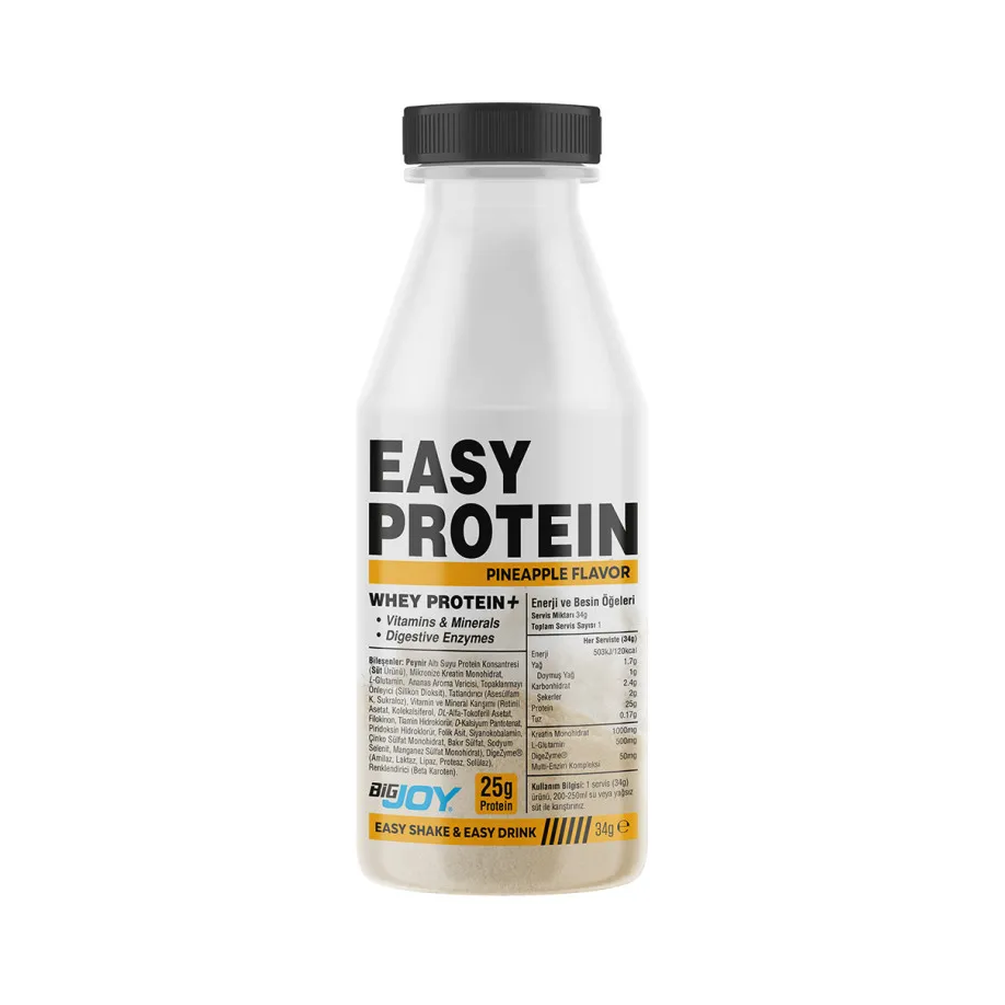 BIGJOY  Easy Protein Pineapple  Whey Protein Powder 408 g - 25 g Protein Per Serving