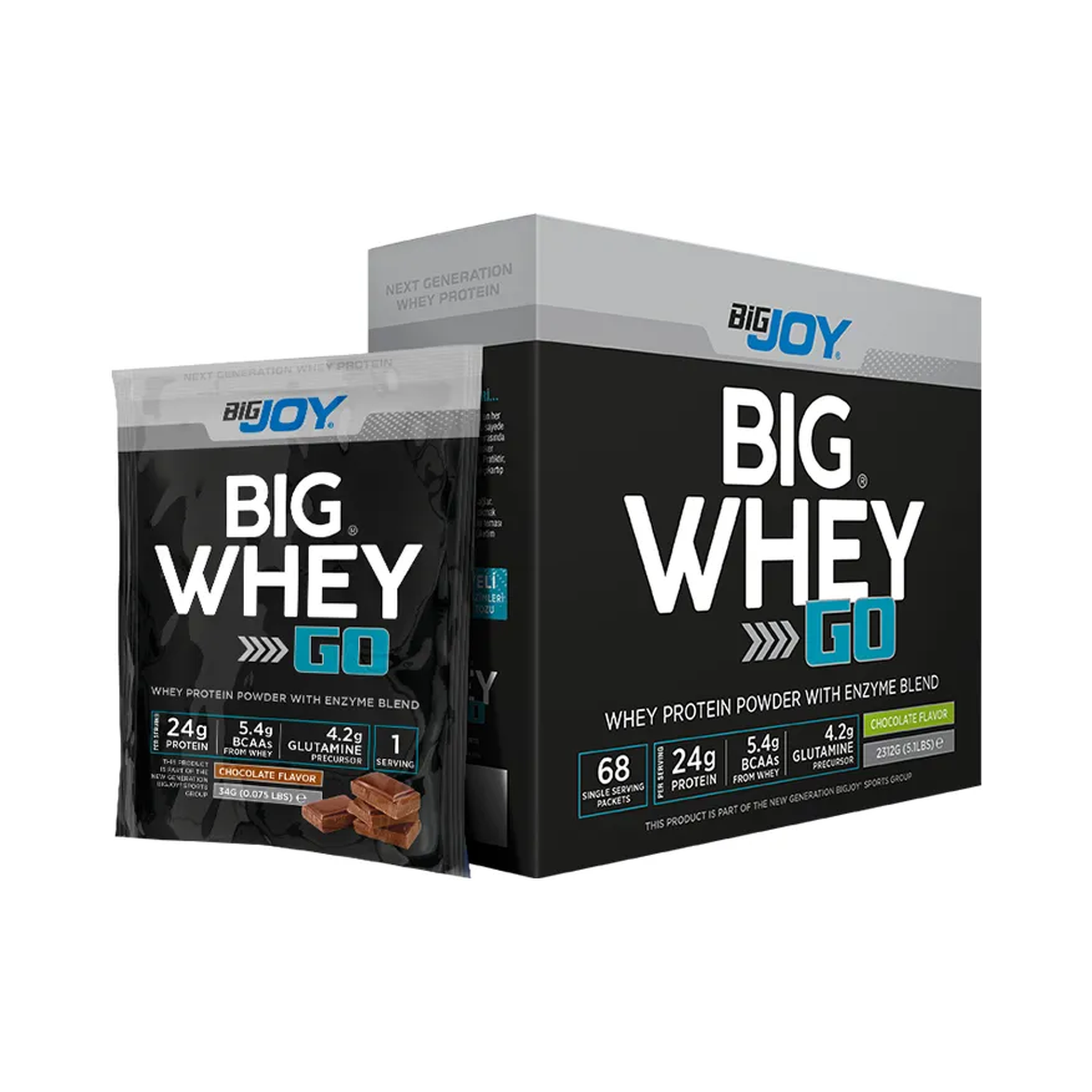BIGJOY BIGWHEY GO Chocolate Whey Protein Powder - 24 g Protein Per Serving