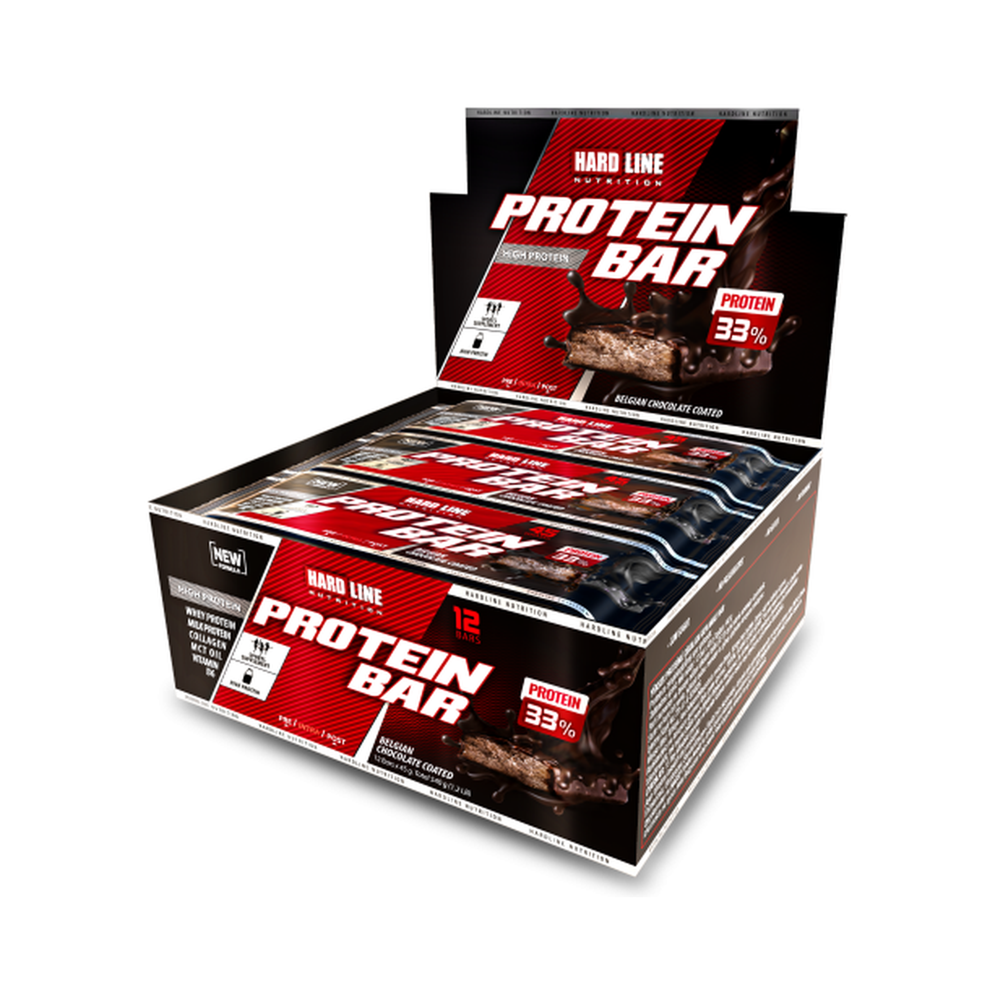 Hardline Protein Bar 45 GR × 12 Pieces – Sports Supplement