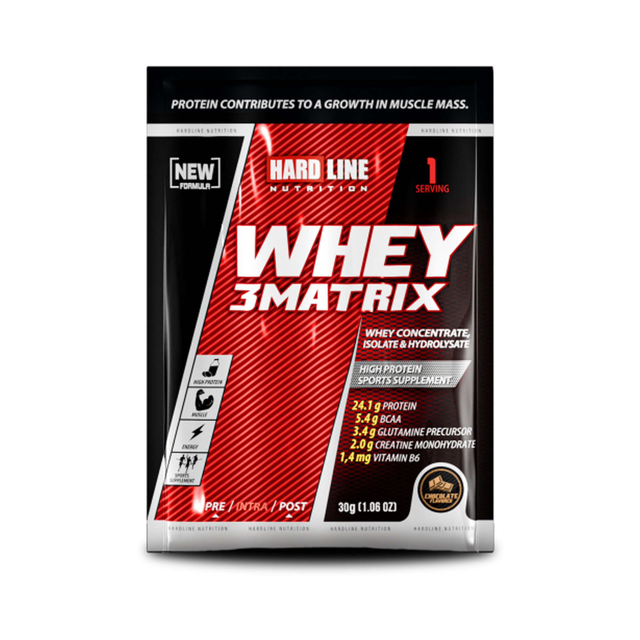 Hardline Whey 3Matrix 30 Gr (1 Pack) Chocolate – Sports Supplement