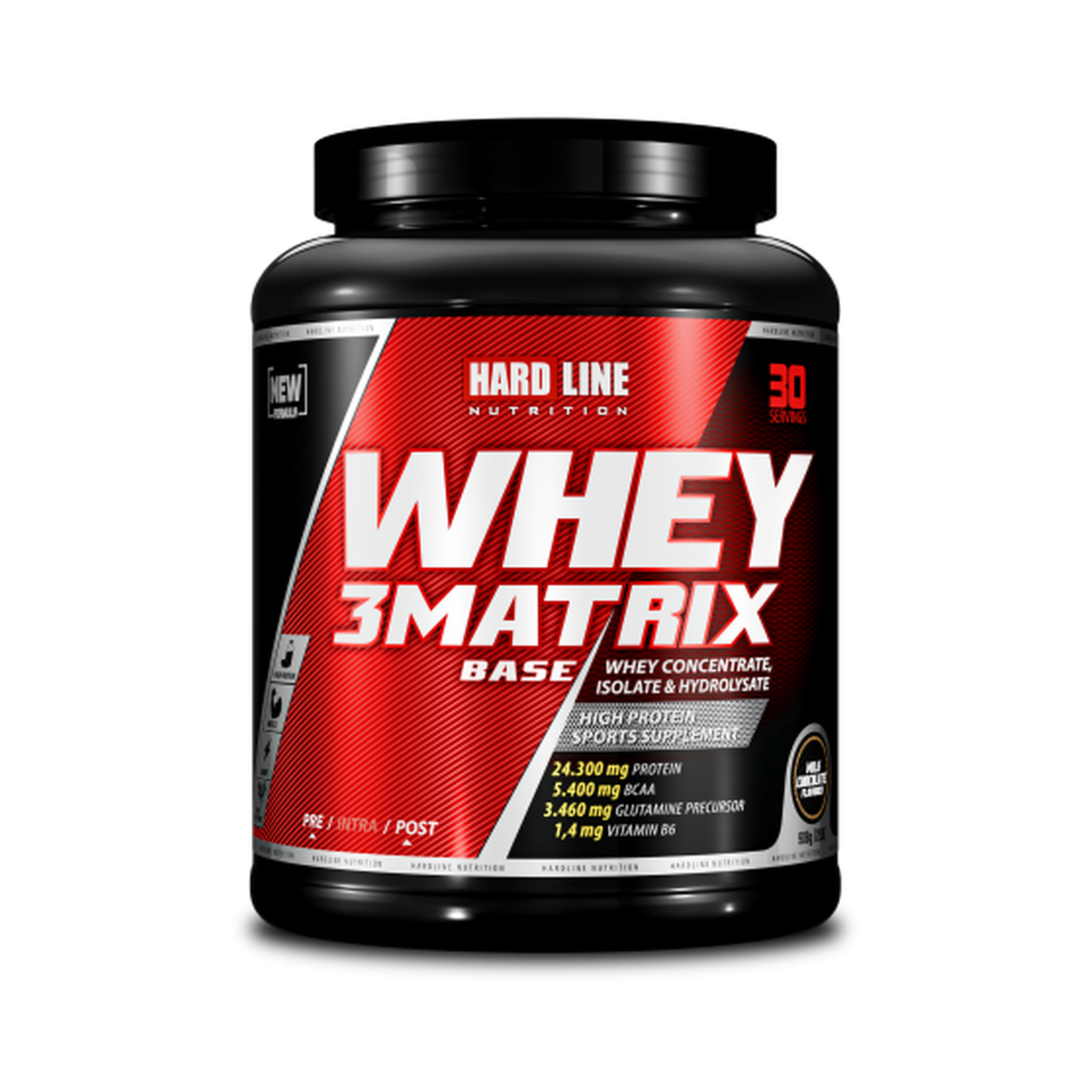 Hardline Whey 3Matrix Base 908 Gr – Milk Chocolate – 30 Servings – Muscle Mass Support