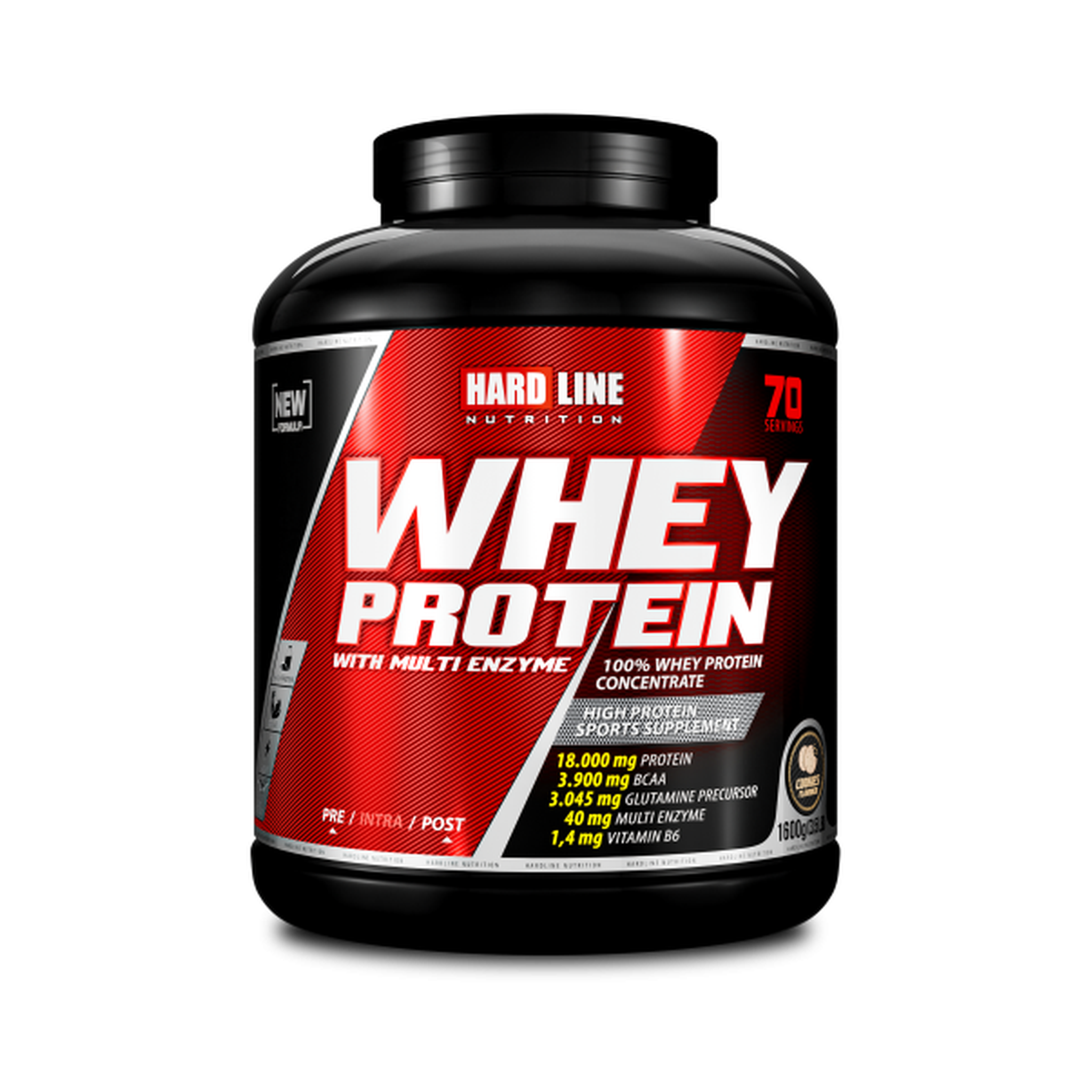 Hardline Whey Protein 1600 Gr – Cookies – 70 Servings – Muscle Mass Support