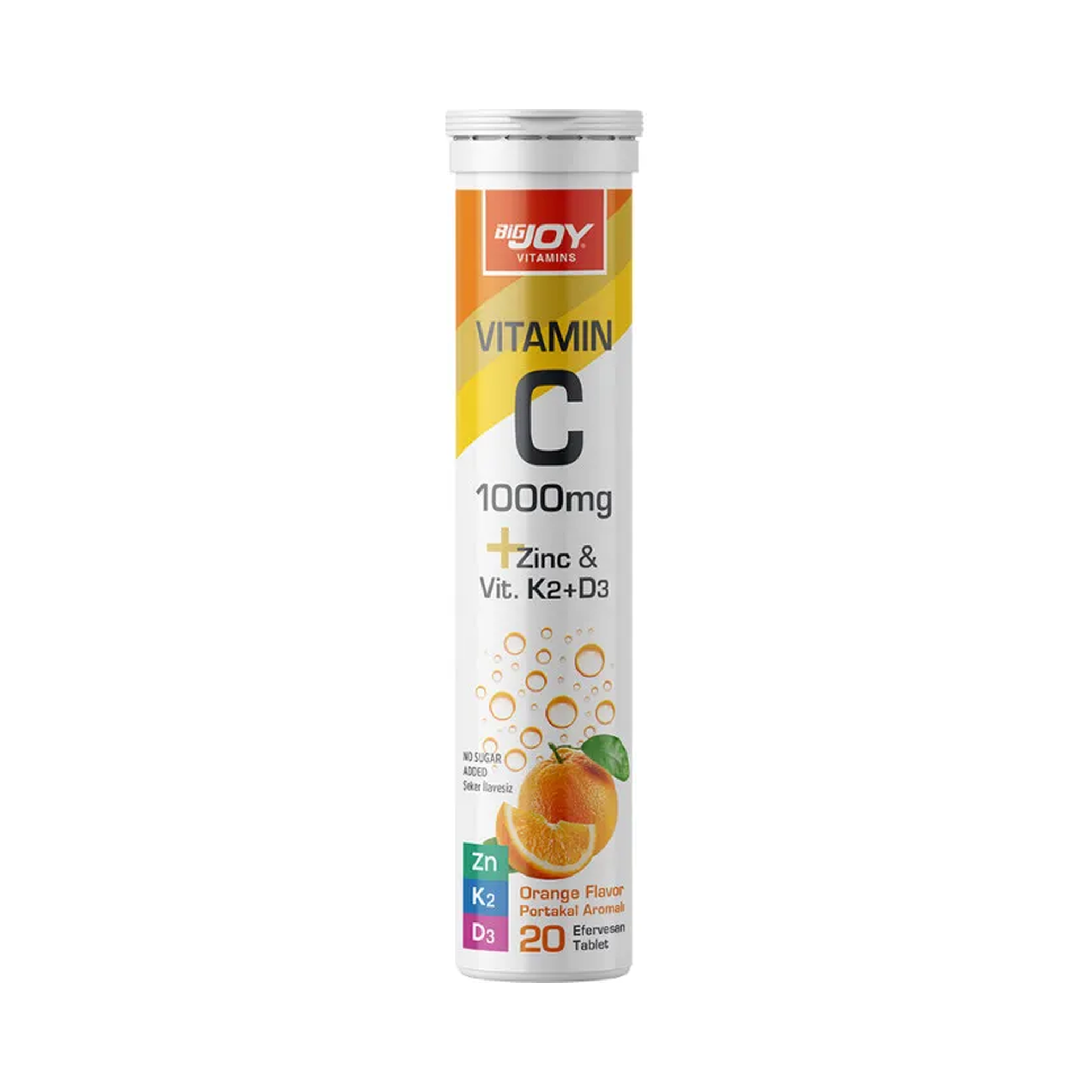 BigJoy Vitamin C 1000mg Zinc & Vit.K2+D3 20 Effervescent Tablets