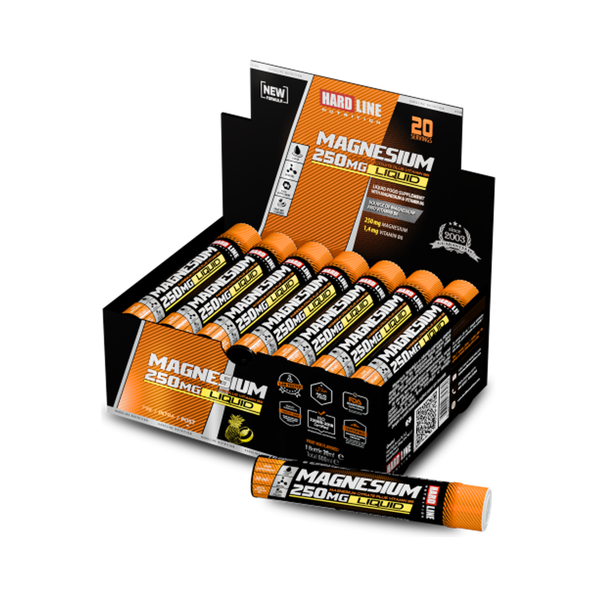 Hardline Magnesium Liquid 250 Mg 20 Pieces (30 ml)