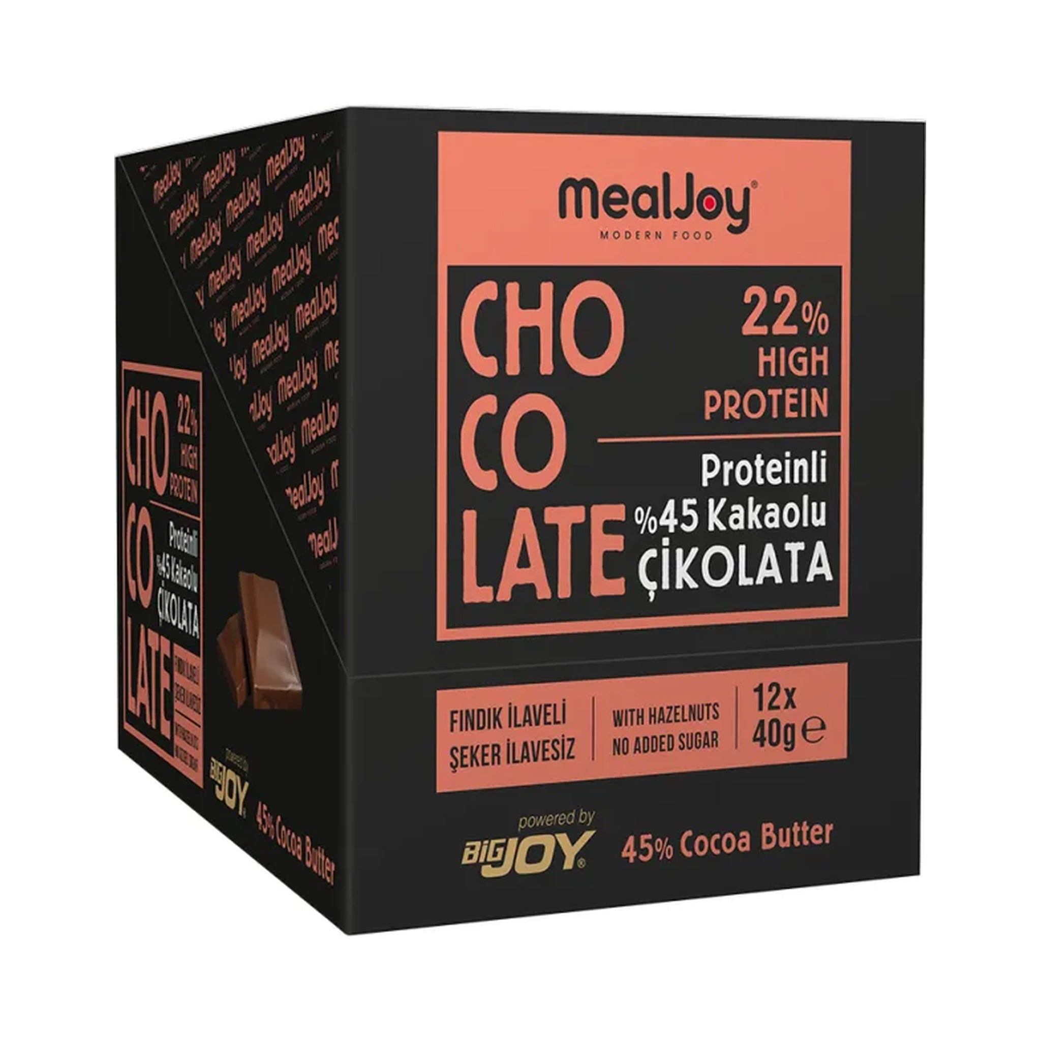 Bigjoy Mealjoy Protein Chocolate 40g x 12 Pieces