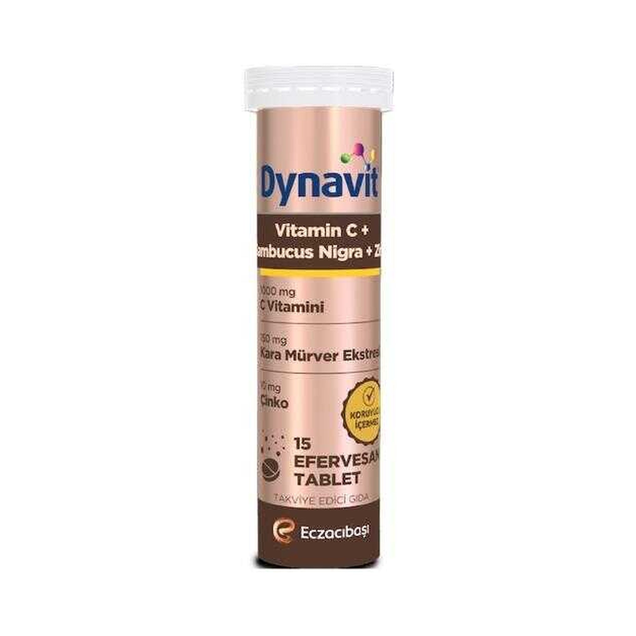 Dynavit  Vitamin C + Sambucus Nigra + Zinc 15 Effervescent Tablets