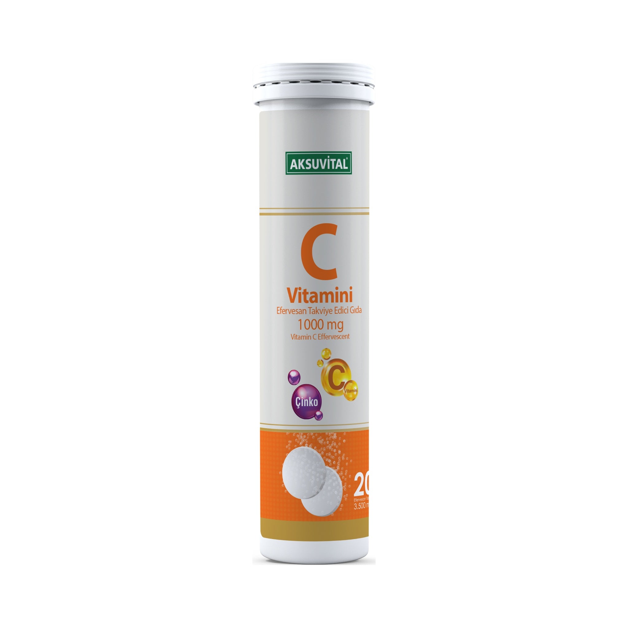 Aksuvital Vitamin C Effervescent 20 Tablets