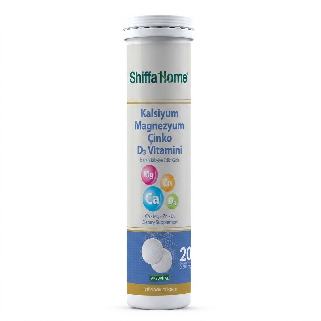 Shiffa Home Calcium Magnesium Zinc Vitamin D3 – 20 Effervescent Tablets