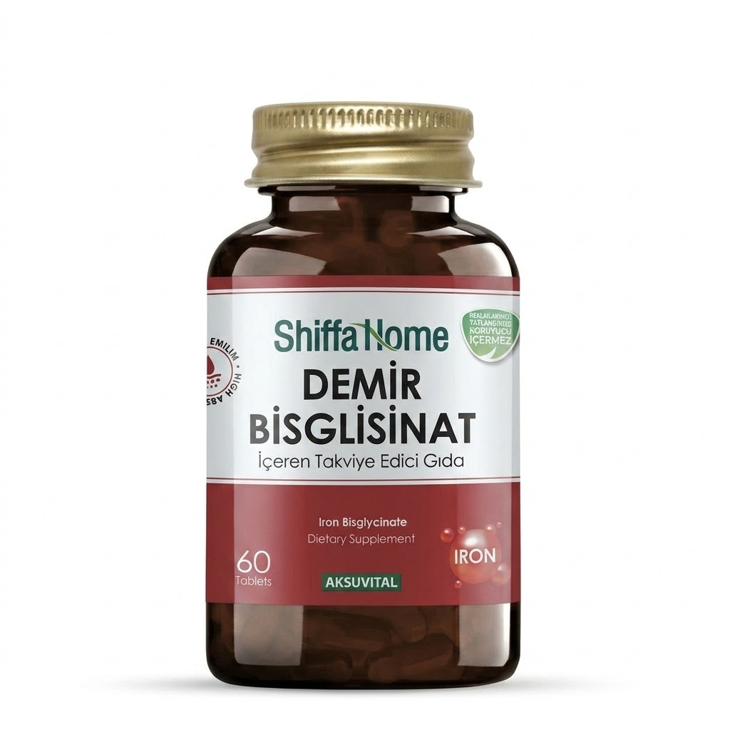 Shiffa Home Iron Bisglycinate 60 Tablets - Iron Supplement