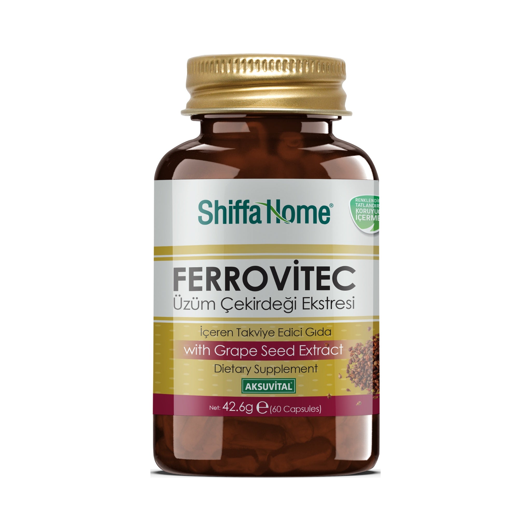 Shiffa Home Ferrovitec Grape Seed Extract 60 Capsules