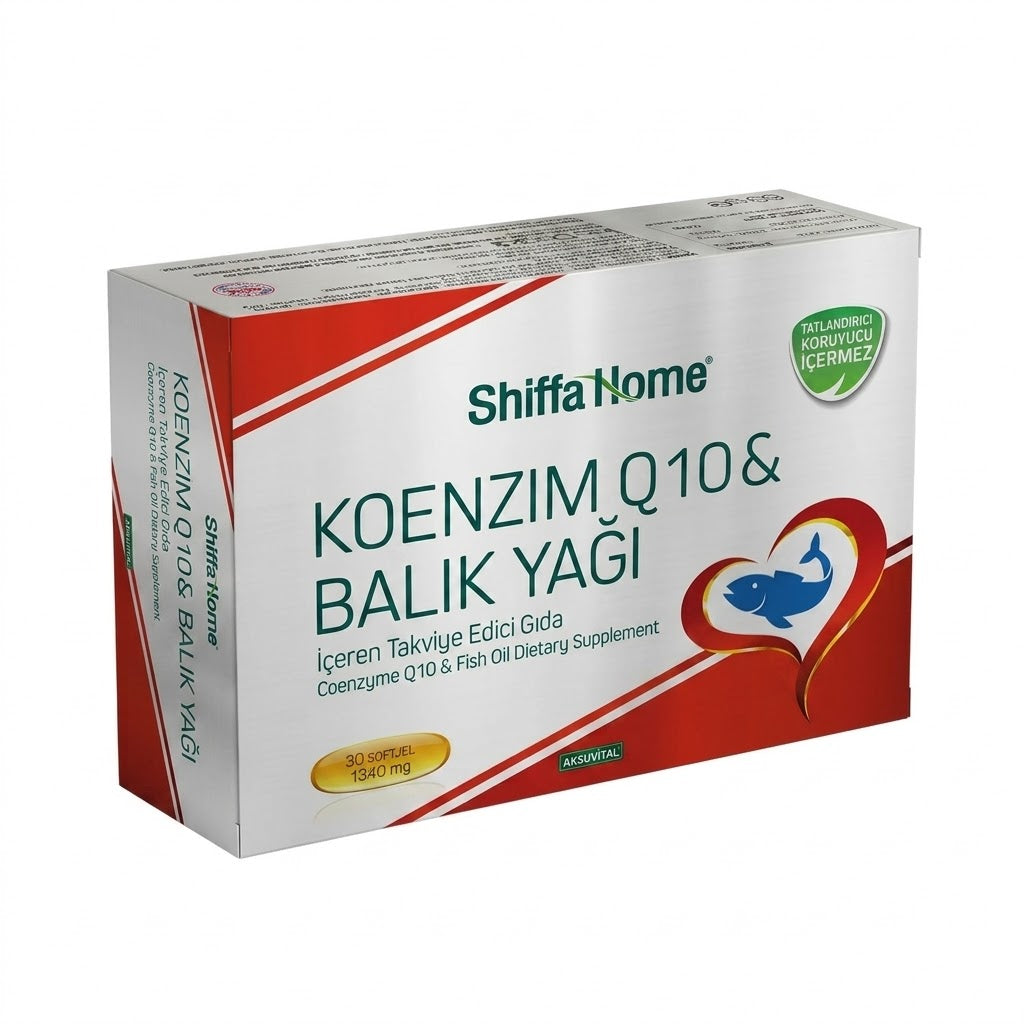 Shiffa Home Coenzyme Q10 & Fish Oil 30 Softgels – 1340 mg