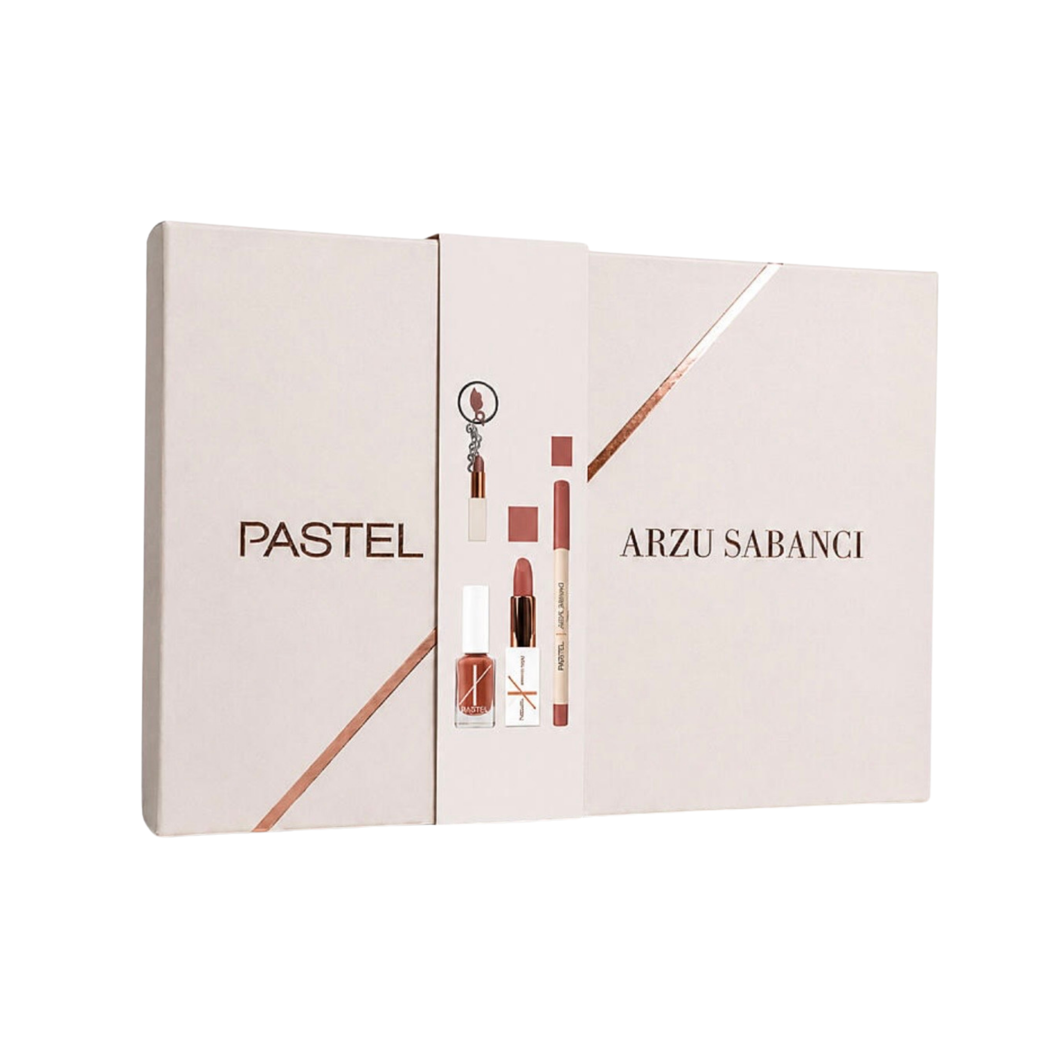 Pastel x Arzu Sabancı Summer Glow Nail Polish + Lipstick + Lip Liner + Keychain Set No1