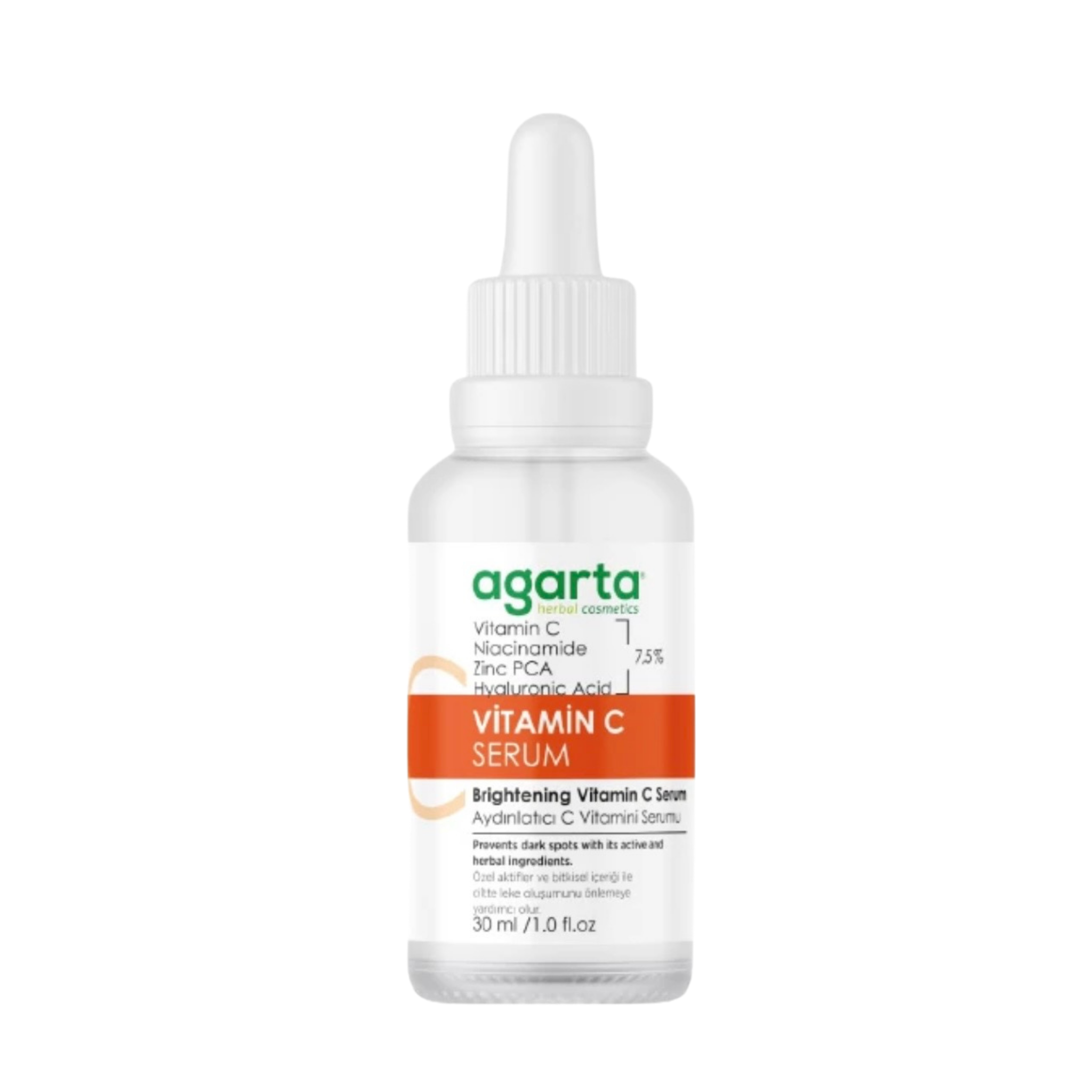 Agarta Vitamin C Brightening Dark Spot Corrector Serum 3.5% Vitamin C  Zinc PCA 30 ml