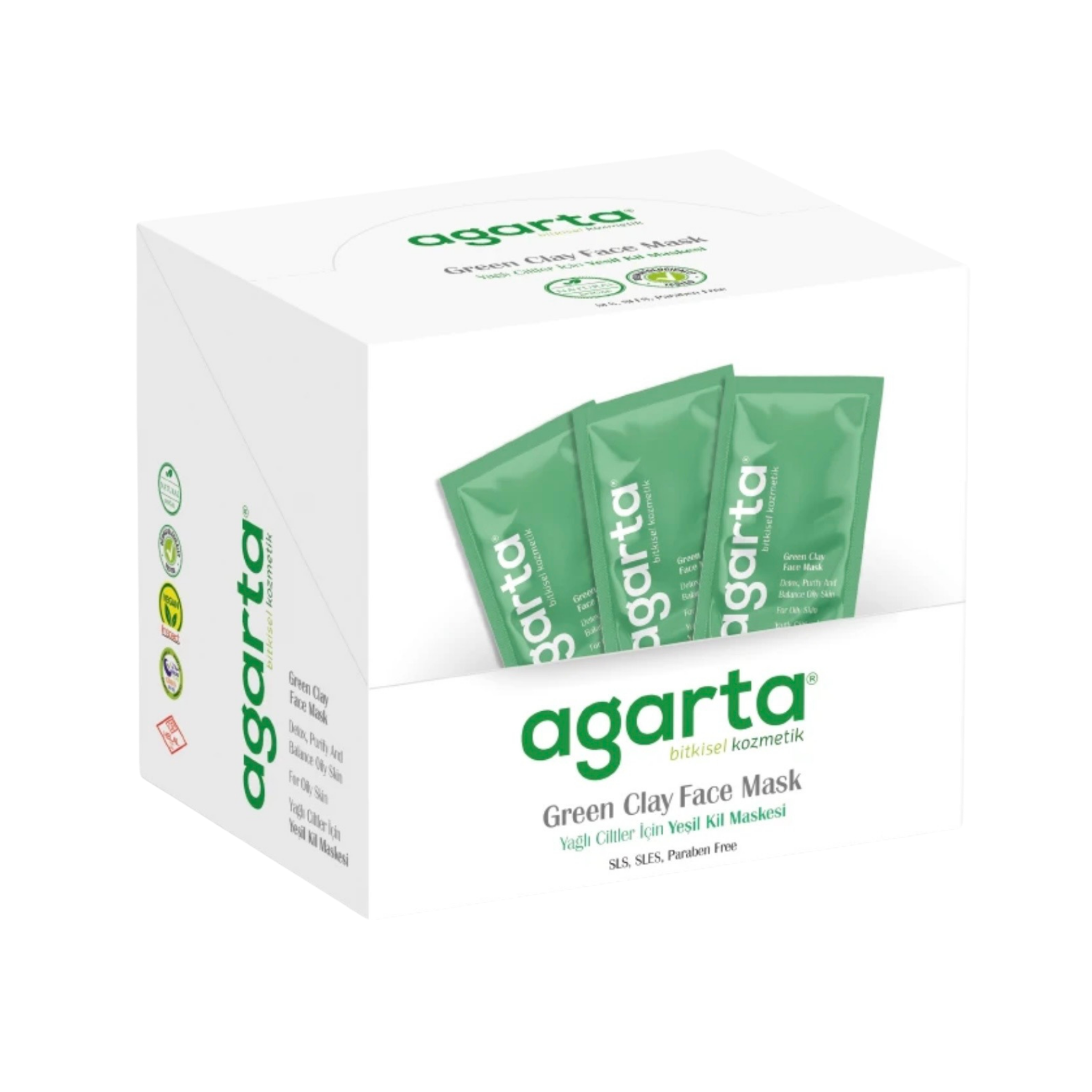 Agarta Green Clay Mask for Oily Skin 10 ml 50 pieces