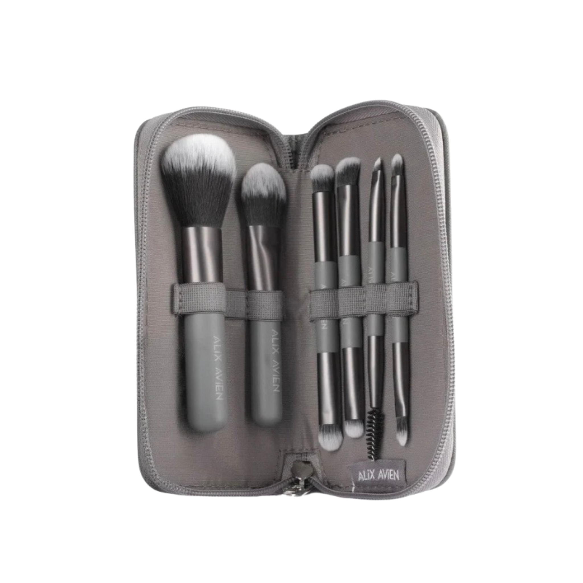 Avien Travel Brush Set with Bag 10 Piece Makeup Brush Set