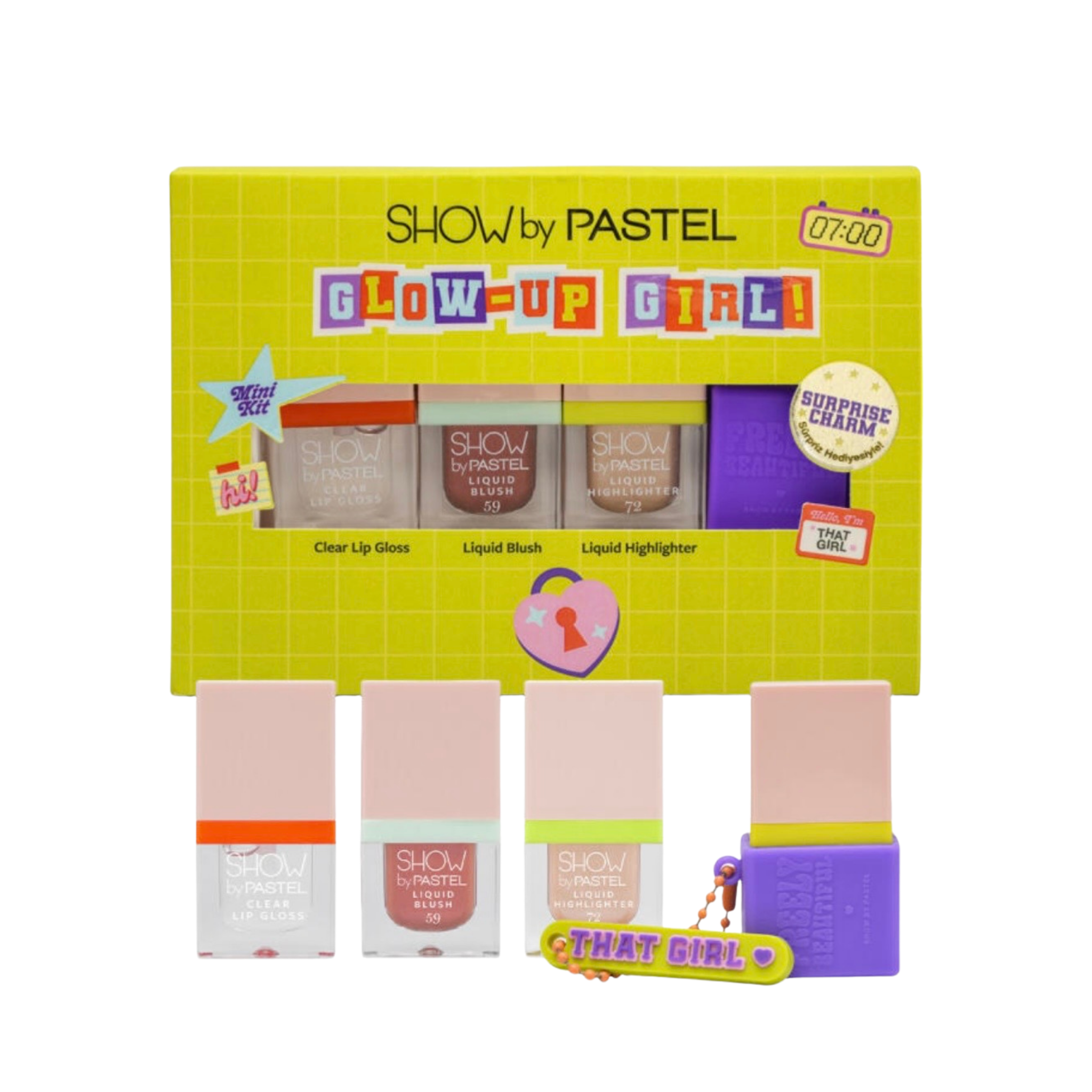 Show By Pastel Glow-Up Girl! That Girl Mini Kit (Liquid Blush Mini 59 & Liquid Highlighter Mini 72 & Clear Lip Gloss Mini)